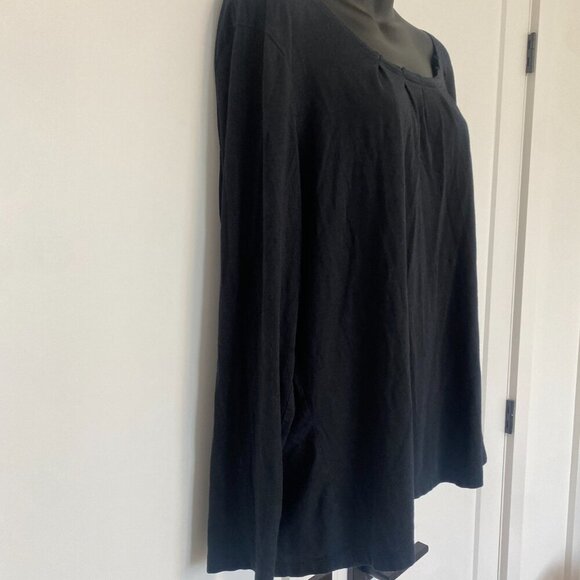 Lands Ends Black Long Sleeve‎ Tee Shirt Casual Comfy Top Plus Size 1X - Picture 4 of 5